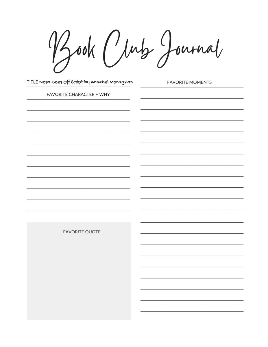 Book Club Journal » Luna Bliss